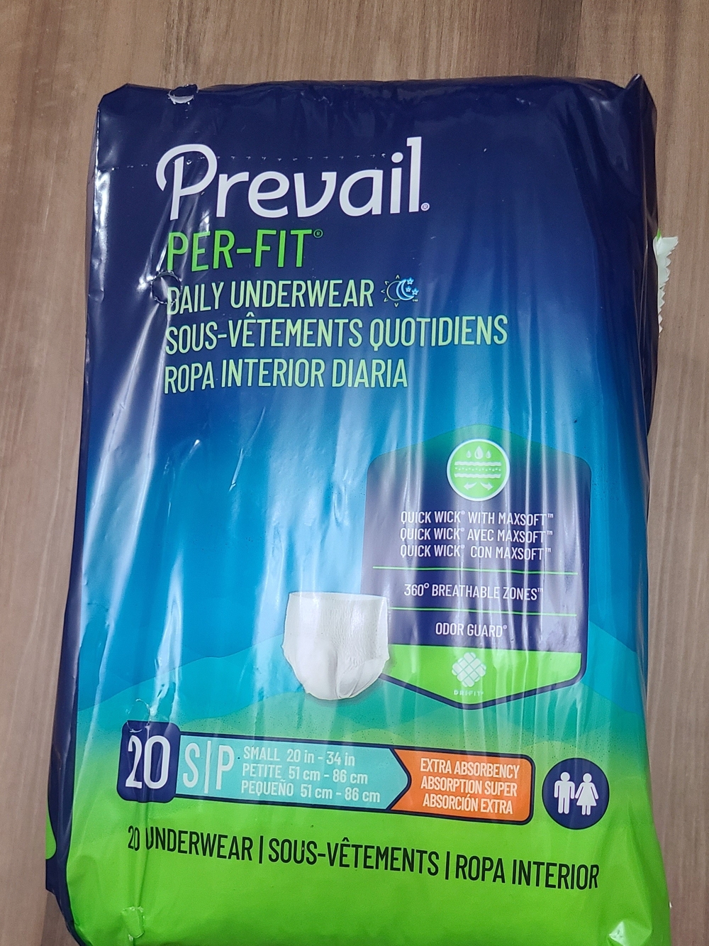 Prevail Per-Fit Daily Underwear for Women - Blue/Green